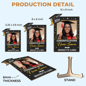 Photo personnalisée : exister, c'est changer ! Plaque en bois personnalisée à 2 couches avec support pour famille ! Cadeau de fin d'études pour frères et sœurs.