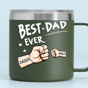 Mon père m'a donné mes rêves - Gobelet personnalisé en acier inoxydable de 14 oz avec poignée - Fête des pères, cadeau pour papa, grand-père