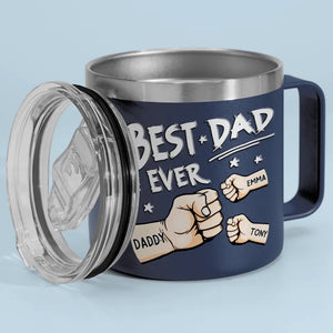 Mon père m'a donné mes rêves - Gobelet personnalisé en acier inoxydable de 14 oz avec poignée - Fête des pères, cadeau pour papa, grand-père