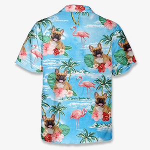 Photo personnalisée « Je suis prêt à aller à la plage » - T-shirt hawaïen unisexe personnalisé pour chien et chat - Cadeau de vacances d'été, cadeau pour propriétaires d'animaux, amoureux des animaux