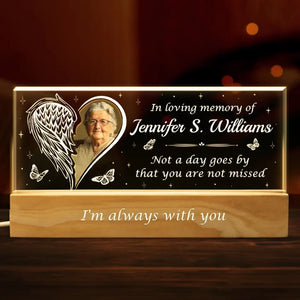 Photo personnalisée : la perte est incommensurable, mais l’amour qui reste l’est tout autant - Lettres acryliques personnalisées commémoratives, veilleuse LED 3D - Cadeau de condoléances pour les membres de la famille