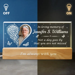Photo personnalisée : la perte est incommensurable, mais l’amour qui reste l’est tout autant - Lettres acryliques personnalisées commémoratives, veilleuse LED 3D - Cadeau de condoléances pour les membres de la famille