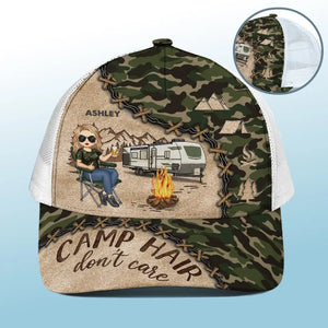 Go Wild Camping - Casquette de baseball personnalisée avec dos en maille, casquette de camionneur - Cadeau pour mari, femme et amoureux du camping