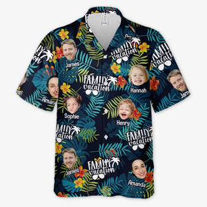 Photo personnalisée : l'été est le summum de la vie - T-shirt hawaïen tropical unisexe personnalisé pour la famille - Cadeau de vacances d'été, cadeau pour les membres de la famille