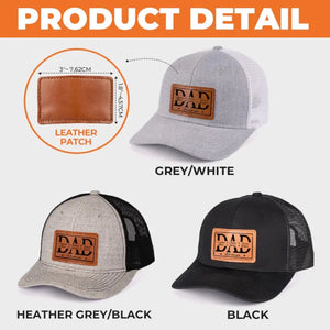 Nous t'aimons papa - Chapeau personnalisé en cuir avec patch - Cadeau pour papa