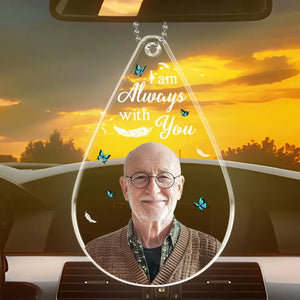 Photo personnalisée « Dans nos cœurs, tu restes » – Ornement de voiture personnalisé commémoratif – Forme personnalisée en acrylique – Cadeau de condoléances pour les membres de la famille