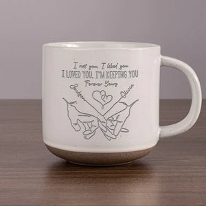 Tiens-moi la main - Tasse personnalisée en céramique pour couple - Cadeau pour mari et femme, anniversaire