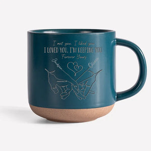 Tiens-moi la main - Tasse personnalisée en céramique pour couple - Cadeau pour mari et femme, anniversaire