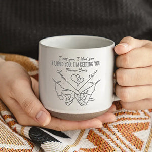 Tiens-moi la main - Tasse personnalisée en céramique pour couple - Cadeau pour mari et femme, anniversaire
