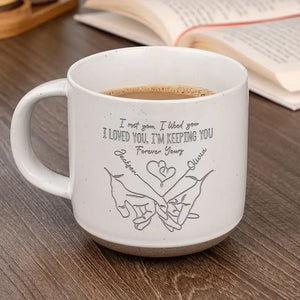 Tiens-moi la main - Tasse personnalisée en céramique pour couple - Cadeau pour mari et femme, anniversaire