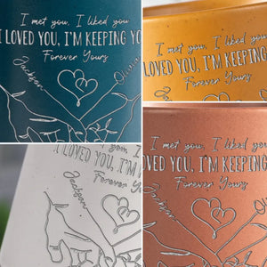 Tiens-moi la main - Tasse personnalisée en céramique pour couple - Cadeau pour mari et femme, anniversaire