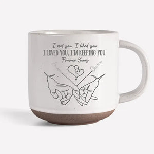 Tiens-moi la main - Tasse personnalisée en céramique pour couple - Cadeau pour mari et femme, anniversaire
