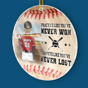 Le baseball est un jeu de pouces - Décoration familiale personnalisée - Forme personnalisée en acrylique - Cadeau de Noël pour les membres de la famille, les joueurs de baseball et les amateurs de baseball