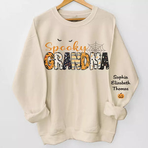 Maman, tu es ma sorcière préférée d'Halloween - Sweat-shirt unisexe personnalisé avec motif sur la manche - Cadeau d'Halloween pour maman, grand-mère