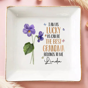 La meilleure grand-mère m'appartient - Plat à bijoux personnalisé pour la famille - Cadeau pour grand-mère