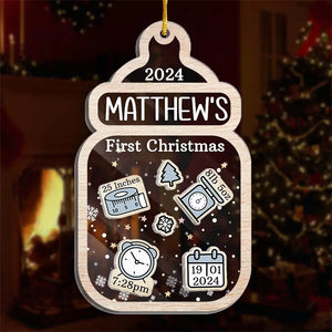 Les enfants vous donnent envie de recommencer votre vie - Décoration de shaker personnalisée à 3 couches pour la famille - Cadeau de Noël pour bébé, enfant et nouveau-né