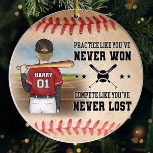 Le baseball est un jeu de pouces - Décoration familiale personnalisée - Forme personnalisée en acrylique - Cadeau de Noël pour les membres de la famille, les joueurs de baseball et les amateurs de baseball