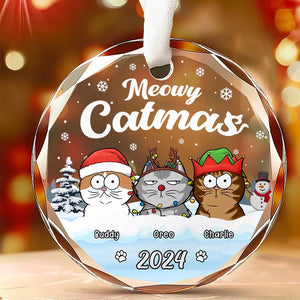 Joyeux Noël à tous ! Décoration de Noël personnalisée en verre avec motif chien et chat. Cadeau idéal pour les propriétaires et les amoureux des animaux.