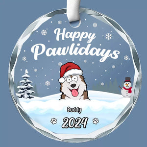 Joyeux Noël à tous ! Décoration de Noël personnalisée en verre avec motif chien et chat. Cadeau idéal pour les propriétaires et les amoureux des animaux.
