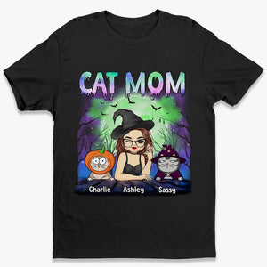 T-shirt, sweat à capuche et sweat-shirt unisexe personnalisé « Chat effrayant » d'Halloween - Cadeau d'Halloween pour les propriétaires et les amoureux des animaux