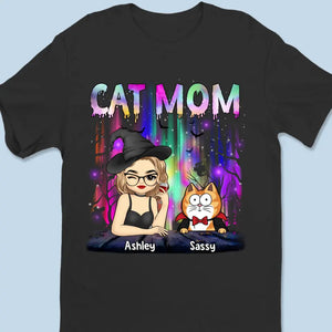 Le manifeste d'Halloween de la sorcière maman chat - T-shirt, sweat à capuche et sweat-shirt unisexe personnalisé pour chat - Cadeau d'Halloween pour les propriétaires et les amoureux des animaux