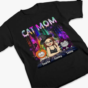 Le manifeste d'Halloween de la sorcière maman chat - T-shirt, sweat à capuche et sweat-shirt unisexe personnalisé pour chat - Cadeau d'Halloween pour les propriétaires et les amoureux des animaux