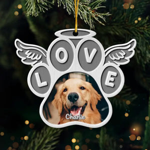 Photo personnalisée « Nous restons à jamais liés » - Ornement commémoratif personnalisé - Forme personnalisée en métal - Cadeau de condoléances, cadeau de Noël pour les propriétaires d'animaux de compagnie et les amoureux des animaux