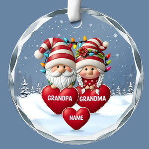 Chaque fois que nous aimons, chaque fois que nous donnons, c'est Noël - Ornement en verre personnalisé en forme de cercle pour la famille - Cadeau de Noël pour grand-père, grand-mère