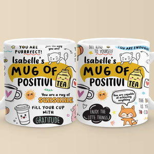 Mug de positivité et d'amour-propre - Mug personnalisé pour ami - Cadeau de Noël pour meilleurs amis, membres de la famille, collègues, vous-même
