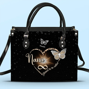 L'amour d'une grand-mère ne connaît ni limites ni fin - Sac à main en cuir personnalisé pour la famille - Cadeau pour maman, grand-mère