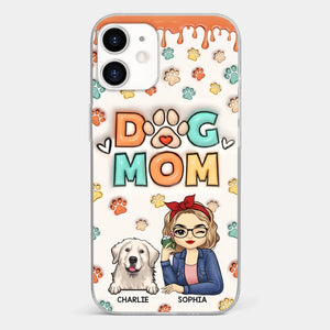 La route vers mon cœur est remplie d'empreintes de pattes - Coque de téléphone transparente personnalisée avec effet gonflable 3D pour chien et chat - Cadeau pour propriétaires d'animaux et amoureux des animaux