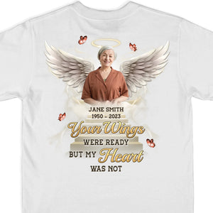 Photo personnalisée La chanson est terminée, mais la mélodie persiste - T-shirt unisexe personnalisé imprimé au dos, sweat-shirt à capuche - Cadeau de condoléances pour les membres de la famille