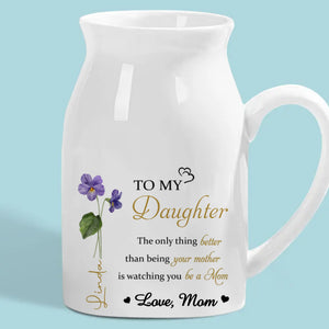 L'amour d'une mère est le plus beau des cadeaux - Vase à fleurs personnalisé pour la décoration intérieure de la famille - Cadeau de fête des mères, de pendaison de crémaillère pour maman et fille