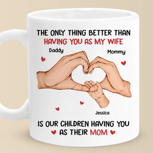 Tu n'es pas seulement mon amour, tu es le cœur de notre famille - Mug personnalisé pour la famille - Fête des mères, cadeau pour femme, anniversaire