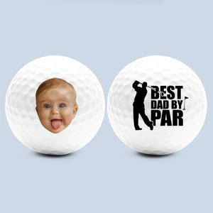 Custom Photo Swinging Into Fatherhood - Family Personalized Custom Golf Ball - Father's Day, Gift For Sport Lovers, Sport Players, Dad, Grandpa