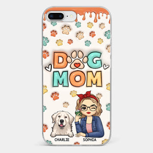 La route vers mon cœur est remplie d'empreintes de pattes - Coque de téléphone transparente personnalisée avec effet gonflable 3D pour chien et chat - Cadeau pour propriétaires d'animaux et amoureux des animaux