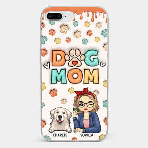 La route vers mon cœur est remplie d'empreintes de pattes - Coque de téléphone transparente personnalisée avec effet gonflable 3D pour chien et chat - Cadeau pour propriétaires d'animaux et amoureux des animaux