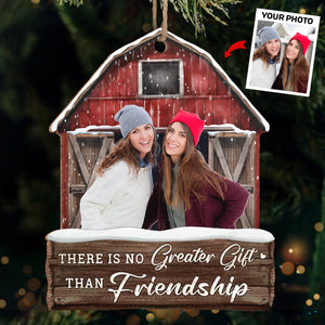 Photo personnalisée pour amis : profitez de Noël ensemble ! Décoration personnalisée pour meilleure amie ! En bois, forme personnalisée ! Cadeau de Noël pour meilleures amies, meilleures amies et sœurs.