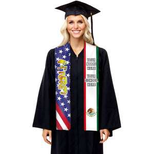 Drapeau du pays, promotion 2024, meilleur cadeau pour la remise des diplômes - Étole de remise des diplômes personnalisée
