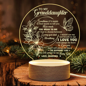 Je serai toujours là pour t'aimer - Lampe de nuit en acrylique - À ma petite-fille, cadeau pour petite-fille, cadeau de grand-mère pour petite-fille, cadeau d'anniversaire pour petite-fille, cadeau de Noël