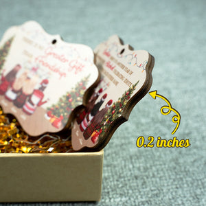 Sisters Will Always Be Connected By Heart - Personalized Custom Benelux Shaped Wood/Aluminum Christmas Ornament - Gift For Bestie, Best Friend, Sister, Birthday Gift For Bestie And Friend, Christmas New Arrival Gift