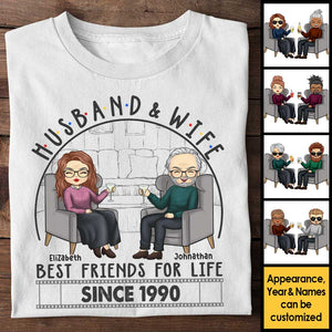 Mari et femme sont les meilleurs amis pour la vie - T-shirt unisexe personnalisé, sweat à capuche, sweat-shirt - Cadeau pour couple, mari et femme, anniversaire, fiançailles, mariage, cadeau de mariage