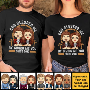 Dieu m'a béni en me donnant toi - T-shirt unisexe personnalisé, sweat à capuche, sweat-shirt - Cadeau pour couple, mari, femme, anniversaire, fiançailles, mariage, cadeau de mariage