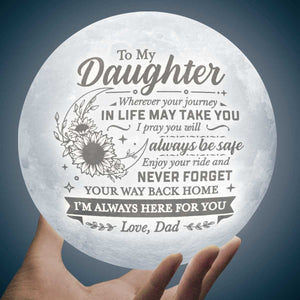 Où que votre voyage dans la vie puisse vous mener - Lampe de lune - À ma fille, cadeau pour fille, cadeau de papa pour fille, cadeau d'anniversaire pour fille, cadeau de Noël