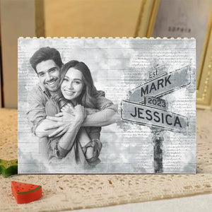 Custom Photo I'm Always With You - Couple Personalized Custom Horizontal Rectangle Shaped Building Brick Blocks - Gift For Husband Wife, Anniversary