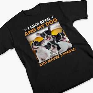 T-shirt, sweat à capuche et sweat-shirt unisexe personnalisé avec photo « J'aime la bière et mes chats » - Cadeau pour propriétaires et amoureux des animaux