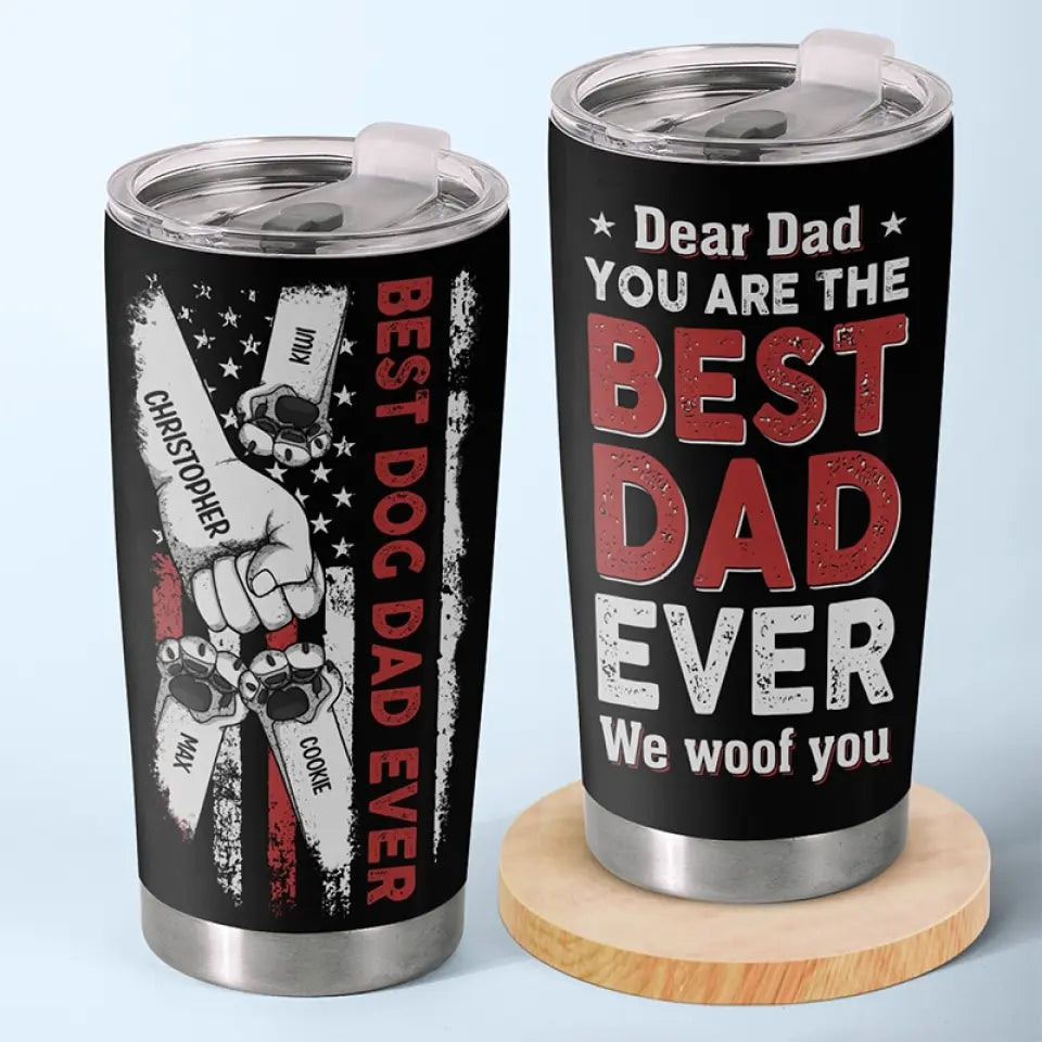 Tu es le meilleur papa du monde, je t'aime ! - Gobelet personnalisé pour chien - Fête des pères, cadeau pour les propriétaires d'animaux de compagnie et les amoureux des animaux