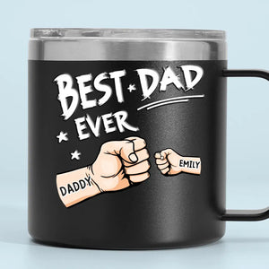 Mon père m'a donné mes rêves - Gobelet personnalisé en acier inoxydable de 14 oz avec poignée - Fête des pères, cadeau pour papa, grand-père