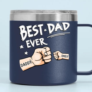Mon père m'a donné mes rêves - Gobelet personnalisé en acier inoxydable de 14 oz avec poignée - Fête des pères, cadeau pour papa, grand-père