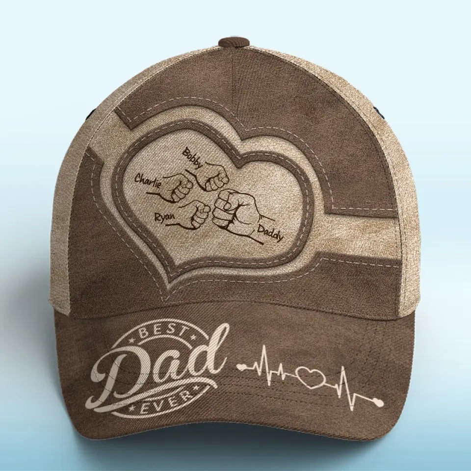 Les meilleurs papas sont promus grand-père - Casquette personnalisée pour la famille, casquette classique à imprimé intégral - Fête des pères, cadeau pour papa et grand-père